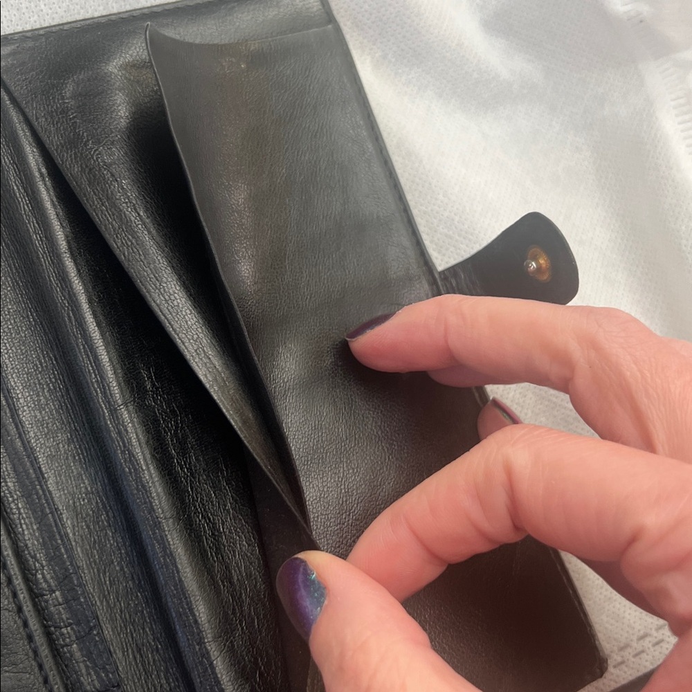 LOEWE Black Leather long Wallet snap close super buttery soft designer - Picture 10 of 15